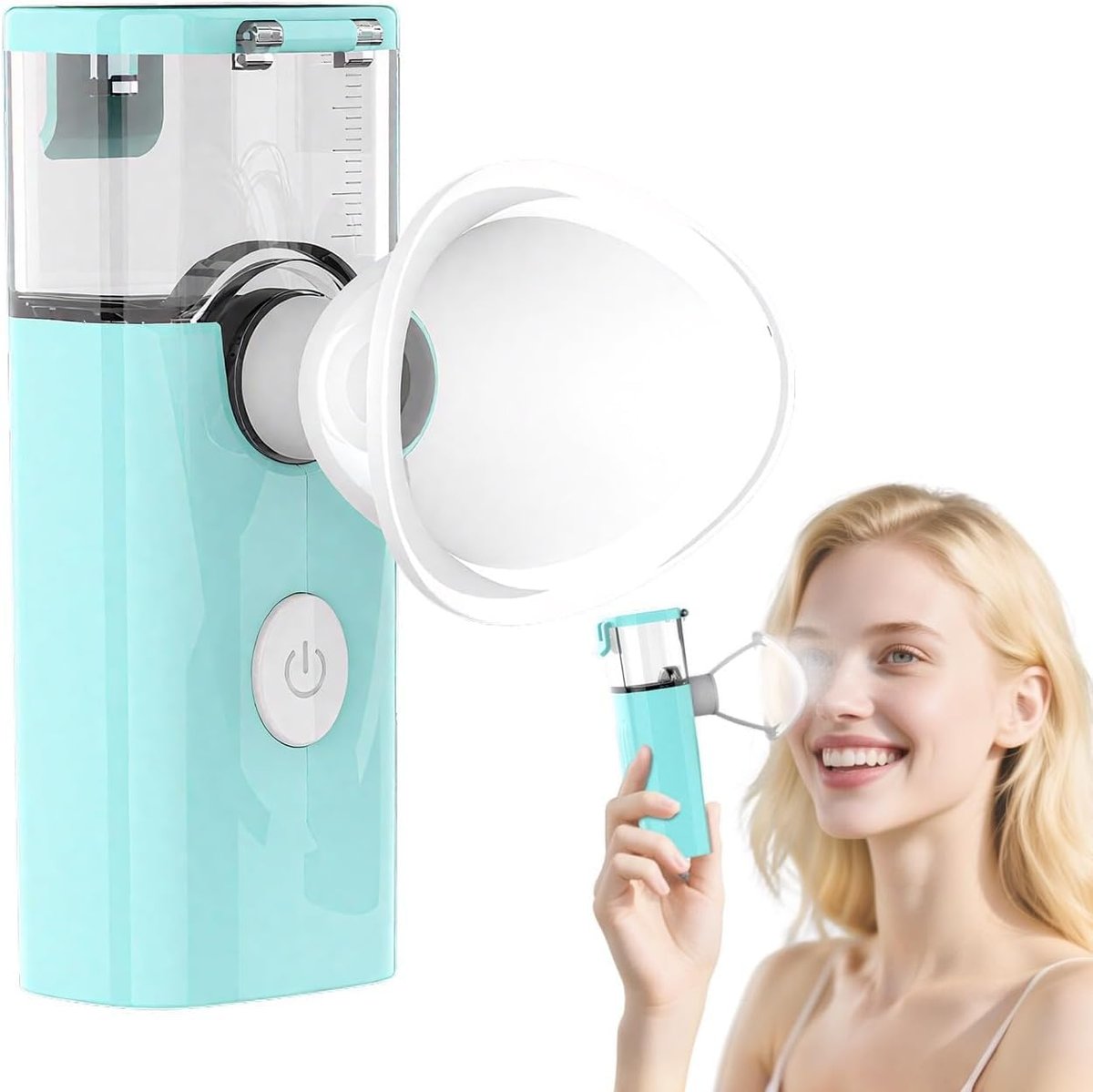 2-in-1 Nano Face & Eye Mister, USB Rechargeable Cool Mist Sprayer for Eyelash Extensions, Makeup Setting & Skin Hydration – Portable Handheld with Visual Water Tank - görsel 1