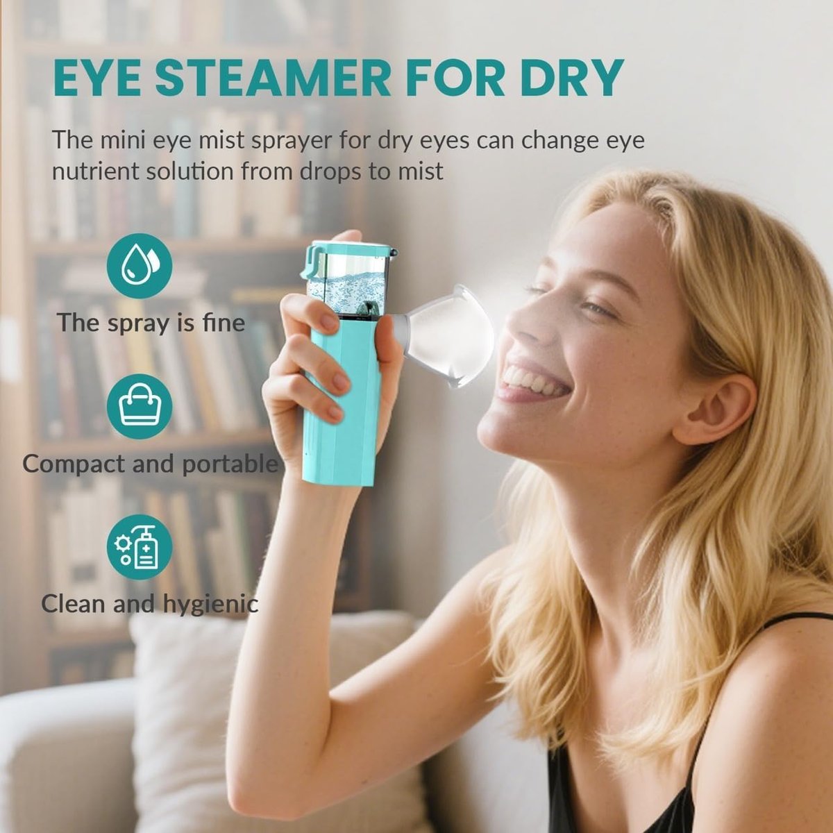 2-in-1 Nano Face & Eye Mister, USB Rechargeable Cool Mist Sprayer for Eyelash Extensions, Makeup Setting & Skin Hydration – Portable Handheld with Visual Water Tank - görsel 3