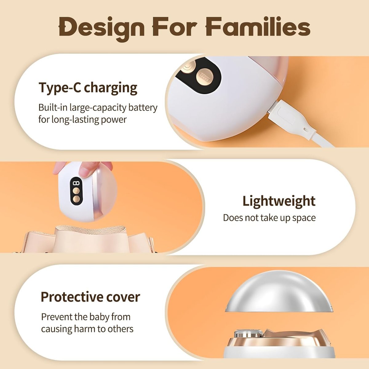 Upgraded 3-in-1 Multi-Functional Electric Nail Clippers for Seniors – 3 Speed Levels, Polishing & Light, White Avelisse