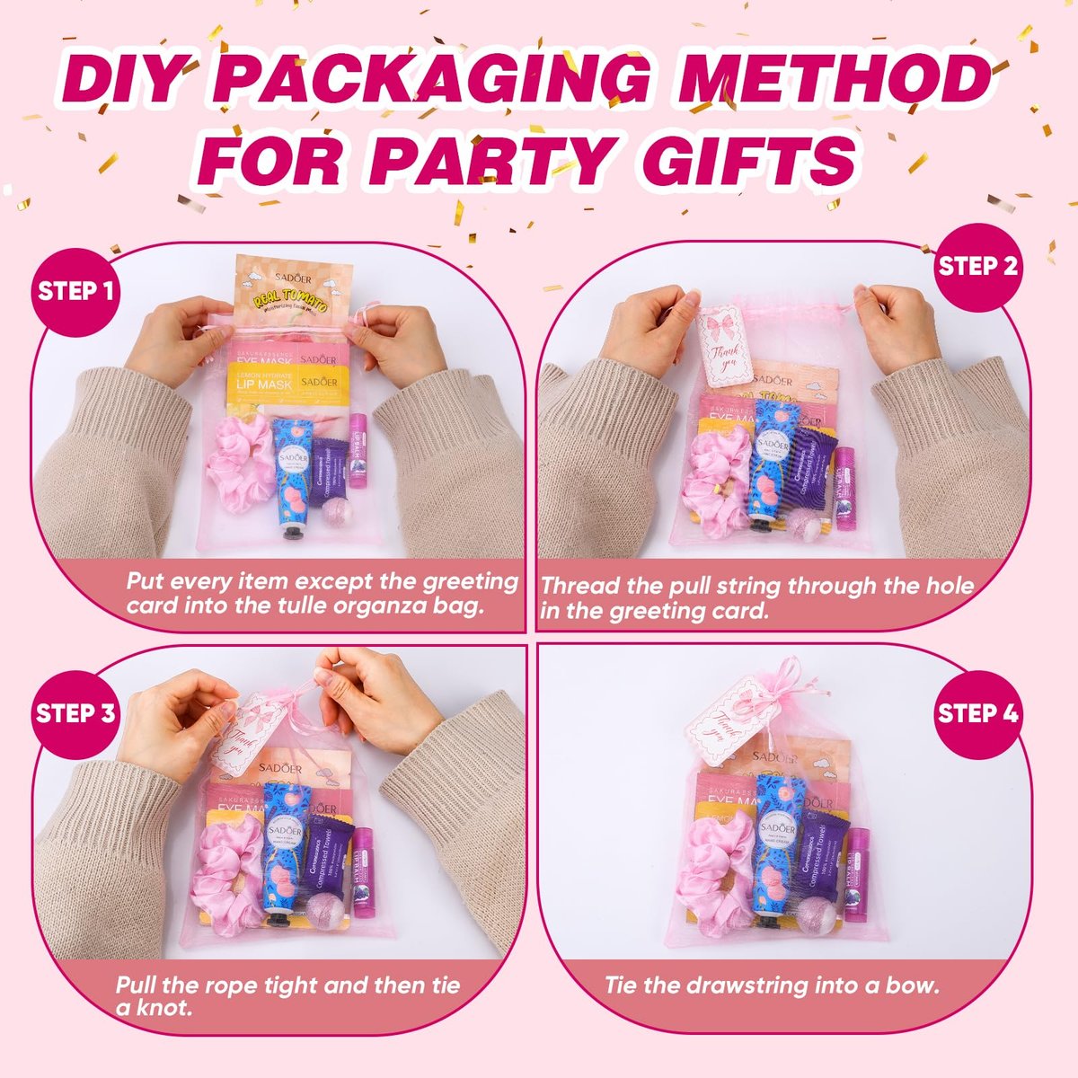 HHXI 70 PCS Spa Party Supplies for Girls - Spa Party Favors with Face Masks, Skincare, Hand Cream, Lip Balm, Under Eye Patches, Lip Mask, and Foot Bath Bombs - Spa Birthday Sleepover Party Supplies Avelisse