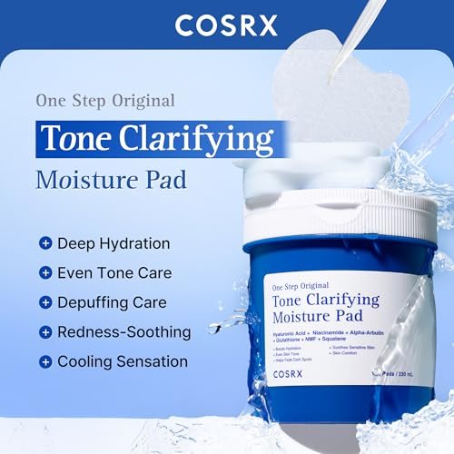 COSRX OneStep Original Tone Clarifying Moisture Pad - 100 Pads Daily Toning Pad for Skin Texture, Hydration & Evening Skin Tone with Arbutin, Glutathione & 12 Hyaluronic Acids - görsel 4