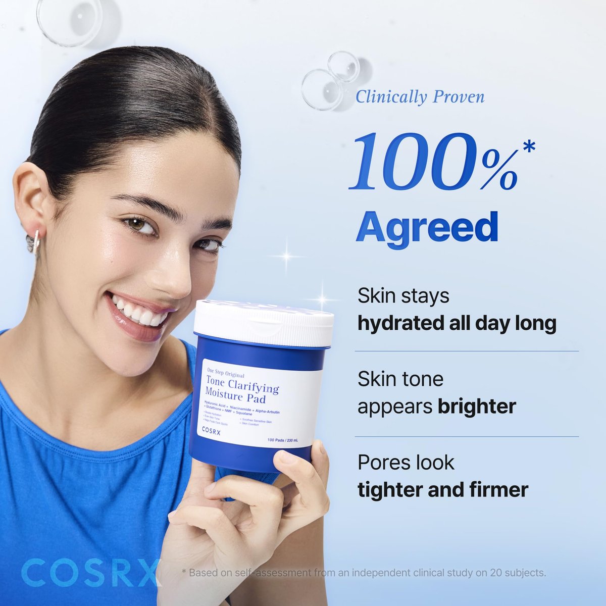 COSRX OneStep Original Tone Clarifying Moisture Pad - 100 Pads Daily Toning Pad for Skin Texture, Hydration & Evening Skin Tone with Arbutin, Glutathione & 12 Hyaluronic Acids - görsel 11
