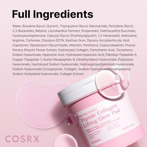 COSRX OneStep Original Peptide Collagen Lifting Glow Pad – 100 Pads | Plumping Toner Pads for Elasticity & Makeup Prep - görsel 16
