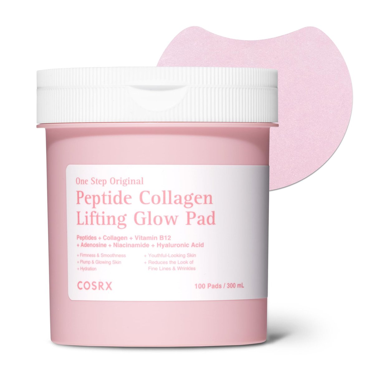 COSRX OneStep Original Peptide Collagen Lifting Glow Pad – 100 Pads | Plumping Toner Pads for Elasticity & Makeup Prep - görsel 1