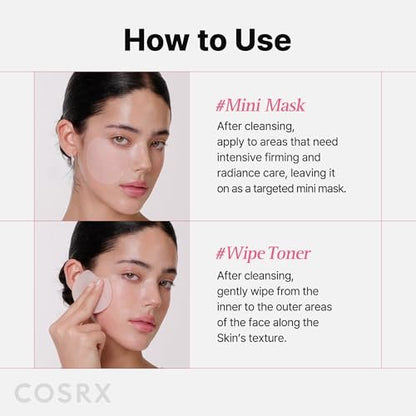 COSRX OneStep Original Peptide Collagen Lifting Glow Pad – 100 Pads | Plumping Toner Pads for Elasticity & Makeup Prep