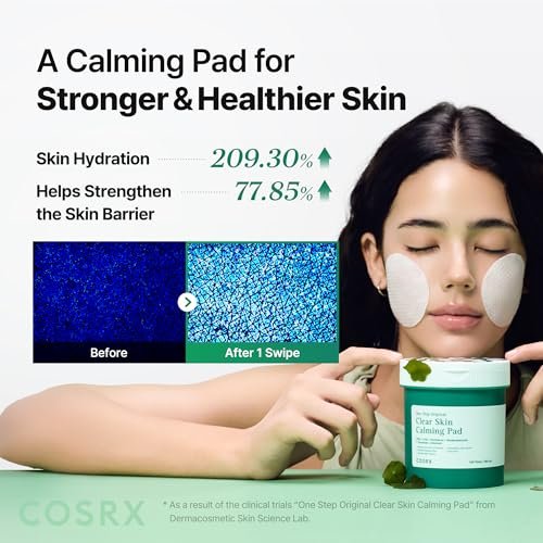 COSRX OneStep Original Clear Skin Calming Pad - 100 Pads, Dual-Sided Facial Pad with Green Tea Water & Cica for Soothing, Barrier Strengthening & Gentle Exfoliation - görsel 10