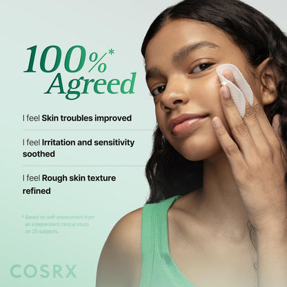 COSRX OneStep Original Clear Skin Calming Pad - 100 Pads, Dual-Sided Facial Pad with Green Tea Water & Cica for Soothing, Barrier Strengthening & Gentle Exfoliation
