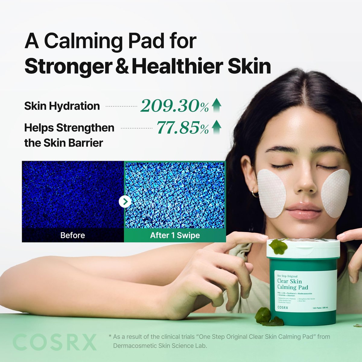 COSRX OneStep Original Clear Skin Calming Pad - 100 Pads, Dual-Sided Facial Pad with Green Tea Water & Cica for Soothing, Barrier Strengthening & Gentle Exfoliation - görsel 9