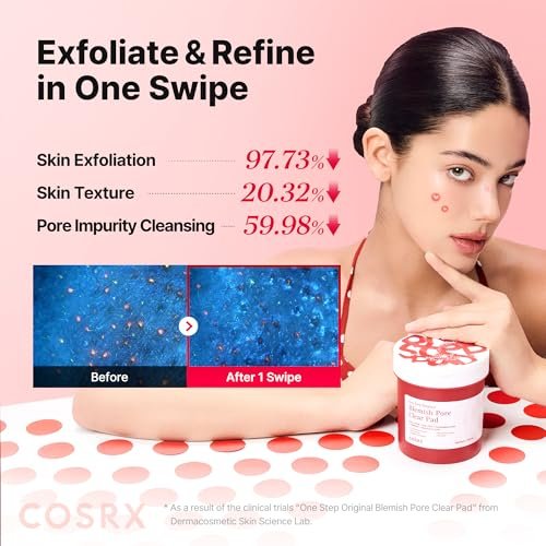 COSRX OneStep Original Blemish Pore Clear Pad – 100 Pads, Dual-Sided Exfoliating & Hydrating Facial Pad with BHA, PHA, Zinc PCA & 5 Hyaluronic Acids - görsel 10
