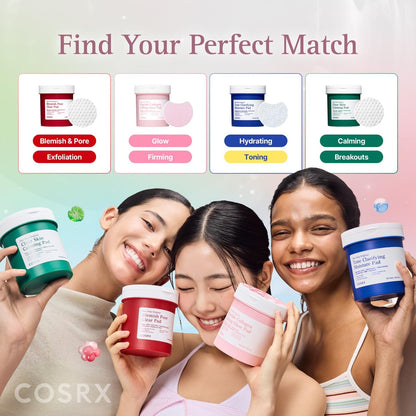 COSRX OneStep Original Blemish Pore Clear Pad – 100 Pads, Dual-Sided Exfoliating & Hydrating Facial Pad with BHA, PHA, Zinc PCA & 5 Hyaluronic Acids