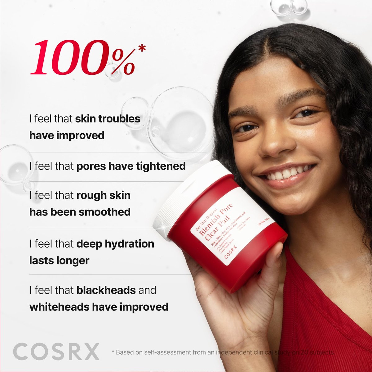 COSRX OneStep Original Blemish Pore Clear Pad – 100 Pads, Dual-Sided Exfoliating & Hydrating Facial Pad with BHA, PHA, Zinc PCA & 5 Hyaluronic Acids - görsel 11