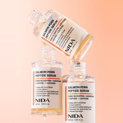 NIDA Salmon PDRN Peptide Serum – Firm, Hydrated & Healthy-Looking Skin with Salmon PDRN, Peptide, Adenosine, Caffeine | 1.69 fl.oz. / 50ml