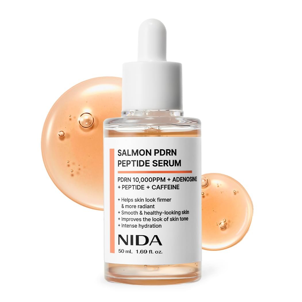 NIDA Salmon PDRN Peptide Serum – Firm, Hydrated & Healthy-Looking Skin with Salmon PDRN, Peptide, Adenosine, Caffeine | 1.69 fl.oz. / 50ml - görsel 1
