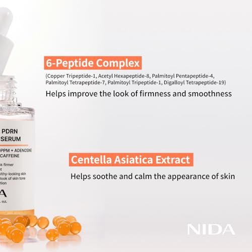 NIDA Salmon PDRN Peptide Serum – Firm, Hydrated & Healthy-Looking Skin with Salmon PDRN, Peptide, Adenosine, Caffeine | 1.69 fl.oz. / 50ml - görsel 10