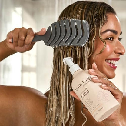 Hairitage Gentle Daily Moisture Conditioner – Split End Repair & Bond Strengthening for Dry, Damaged Hair with Jojoba Oil – Anti-Frizz, Hydrating, Ultra-Mild, Color Safe, Cherry + Amber Scent, 13 fl oz