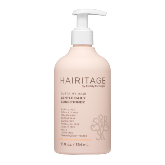 Hairitage Gentle Daily Moisture Conditioner – Split End Repair & Bond Strengthening for Dry, Damaged Hair with Jojoba Oil – Anti-Frizz, Hydrating, Ultra-Mild, Color Safe, Cherry + Amber Scent, 13 fl oz