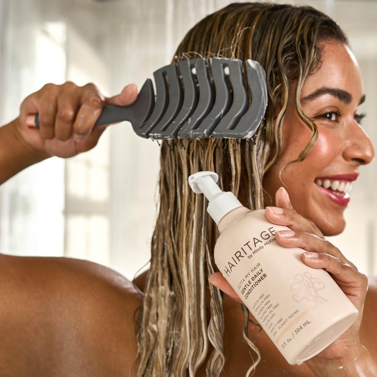 Hairitage Gentle Daily Moisture Conditioner – Split End Repair & Bond Strengthening for Dry, Damaged Hair with Jojoba Oil – Anti-Frizz, Hydrating, Ultra-Mild, Color Safe, Cherry + Amber Scent, 13 fl oz - görsel 17