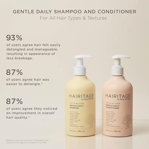 Hairitage Gentle Daily Moisture Conditioner – Split End Repair & Bond Strengthening for Dry, Damaged Hair with Jojoba Oil – Anti-Frizz, Hydrating, Ultra-Mild, Color Safe, Cherry + Amber Scent, 13 fl oz - görsel 6