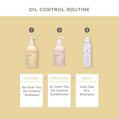 Hairitage Oil Control Clarifying Hair & Scalp Shampoo - Removes Buildup, Moisturizing, Lightweight, with Aloe Vera, Probiotics, Papaya, Sulfate Free & Color Safe, Vegan - 13 Fl Oz - görsel 11
