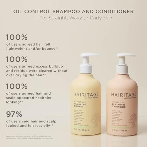 Hairitage Oil Control Clarifying Hair & Scalp Shampoo - Removes Buildup, Moisturizing, Lightweight, with Aloe Vera, Probiotics, Papaya, Sulfate Free & Color Safe, Vegan - 13 Fl Oz - görsel 3