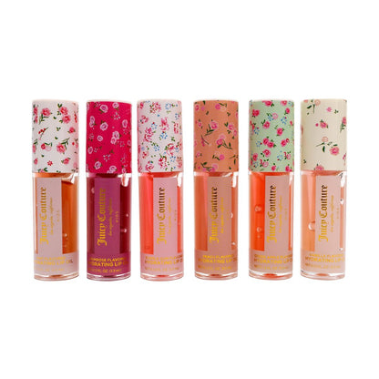 Juicy Couture Kids Hydrating Lip Oil Set – 6 Pack Floral Tubes, Tinted Lip Oil Gift Set for Girls and Tweens Avelisse