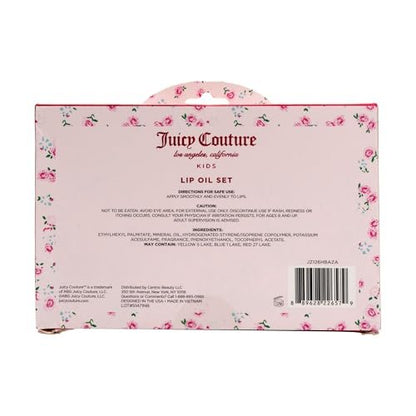 Juicy Couture Kids Hydrating Lip Oil Set – 6 Pack Floral Tubes, Tinted Lip Oil Gift Set for Girls and Tweens Avelisse