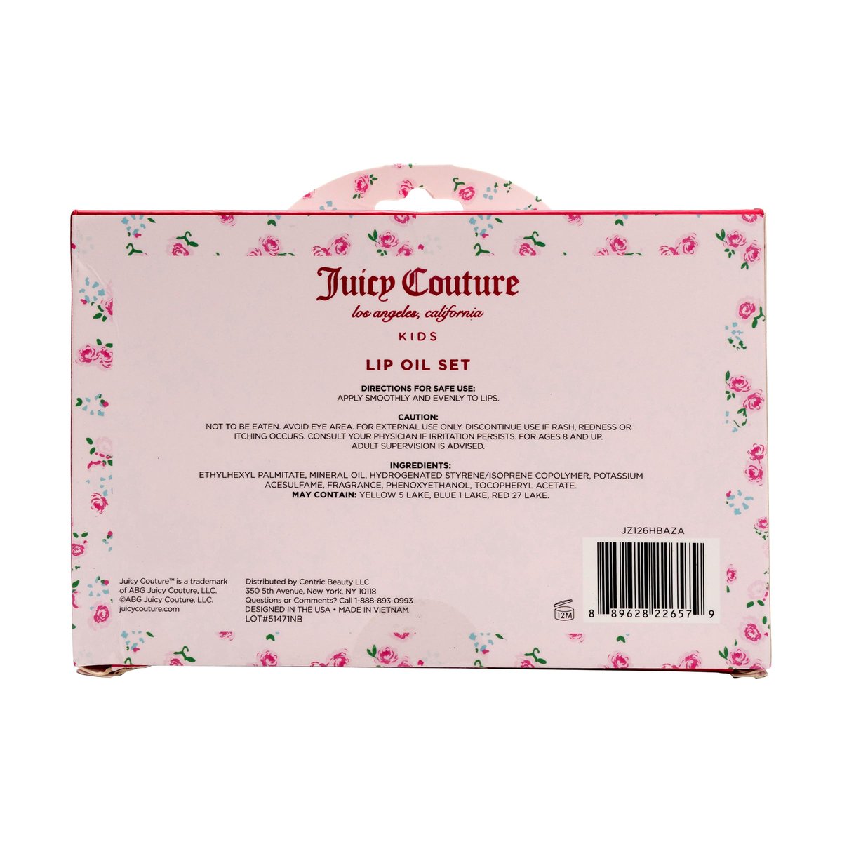 Juicy Couture Kids Hydrating Lip Oil Set – 6 Pack Floral Tubes, Tinted Lip Oil Gift Set for Girls and Tweens Avelisse
