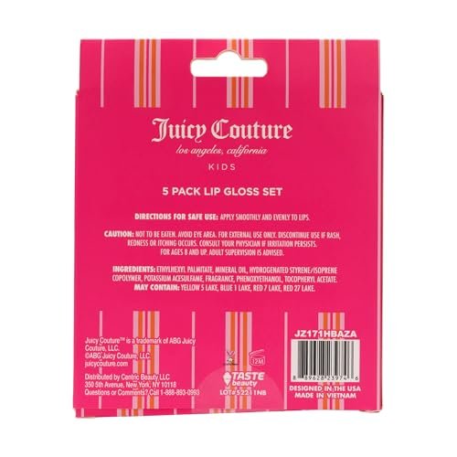 Juicy Couture Lip Gloss Makeup Set – 5 Irresistible Shades in Cute Packaging for Girls & Tweens Avelisse