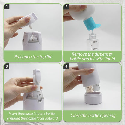 4 in 1 Travel Dispenser Set – Leak Proof Refillable Shampoo and Conditioner Bottles for Vacation & Business Travel (120ml, Green)
