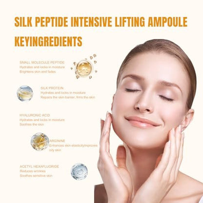 TIMESS Silk Peptide Intensive Lifting Ampoule | Deep Collagen & Silk Peptide Serum | Smooths Wrinkles, Improves Elasticity, Hydrating & Tightening | Suitable for All Skin Types (2 Pack)