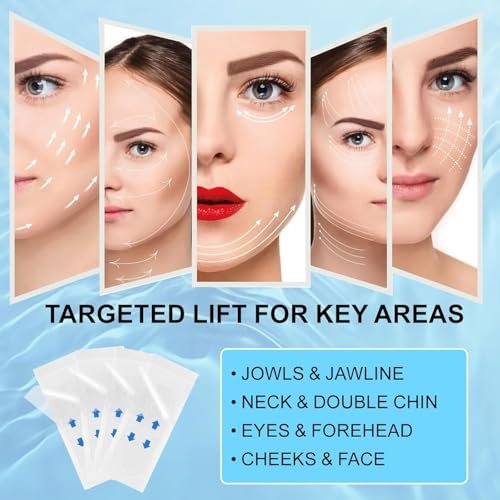 Redcool Face Lift Tape Invisible 180 PCS – Instant Face Tape for Sagging Skin, Double Chin, Jowls & Neck, Ultra Thin Waterproof Face Lifting Tape for Makeup, Jawline & V Shape Contour - görsel 7