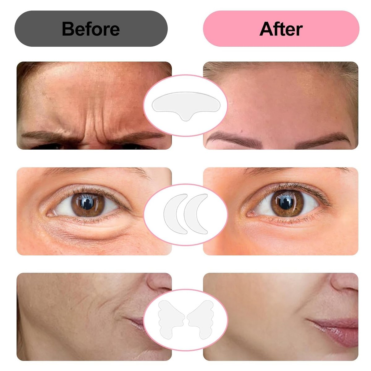 Redcool Neck Wrinkle Patches - 11 Reusable Anti-Wrinkle Silicone Patches for Face, Neck, Chest & Forehead | Collagen Firming Pads for Fine Lines, Moisturizing & Tightening Skincare for Women - görsel 7