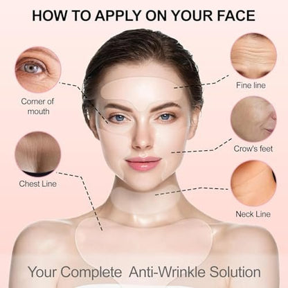 Redcool Neck Wrinkle Patches - 11 Reusable Anti-Wrinkle Silicone Patches for Face, Neck, Chest & Forehead | Collagen Firming Pads for Fine Lines, Moisturizing & Tightening Skincare for Women
