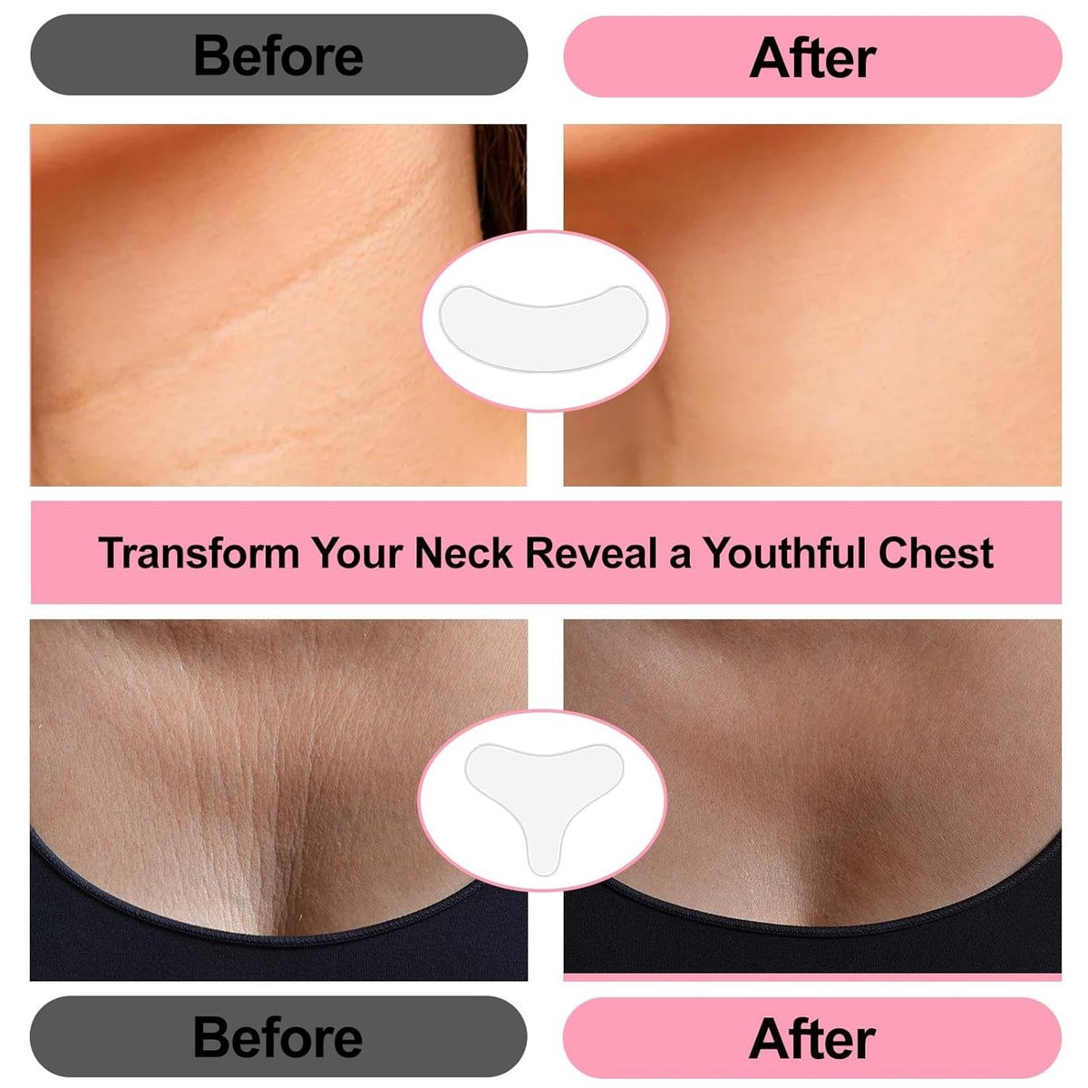 Redcool Neck Wrinkle Patches - 11 Reusable Anti-Wrinkle Silicone Patches for Face, Neck, Chest & Forehead | Collagen Firming Pads for Fine Lines, Moisturizing & Tightening Skincare for Women - görsel 9