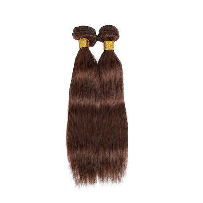 #4 Brown Straight Human Hair Bundles 24 26 Inch Unprocessed Brazilian Virgin Hair Extensions 2 Bundles Chocolate Brown