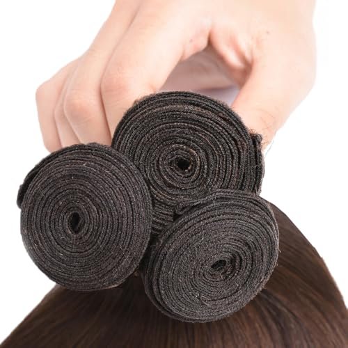 #4 Brown Straight Human Hair Bundles 24 26 Inch Unprocessed Brazilian Virgin Hair Extensions 2 Bundles Chocolate Brown - görsel 7