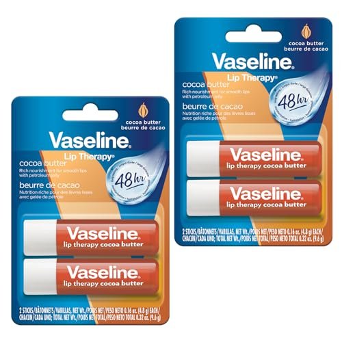 Vaseline Lip Therapy Cocoa Butter Twin Stick - 48 Hour Moisturization, 2 Count - görsel 2