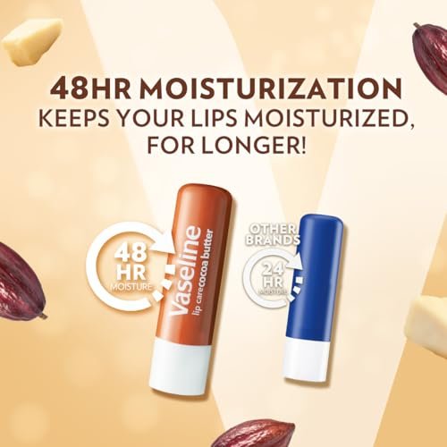 Vaseline Lip Therapy Cocoa Butter Twin Stick - 48 Hour Moisturization, 2 Count - görsel 6