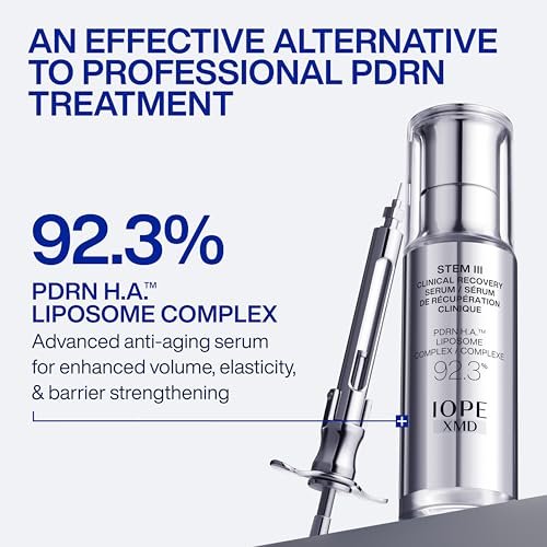 IOPE XMD Stem III Clinical Recovery Serum - Professional PDRN Treatment-Level Results - Visibly Firms, Plumps Volume, and Refines Pores - with Hyaluronic Acid - 1.01 fl. oz. Avelisse