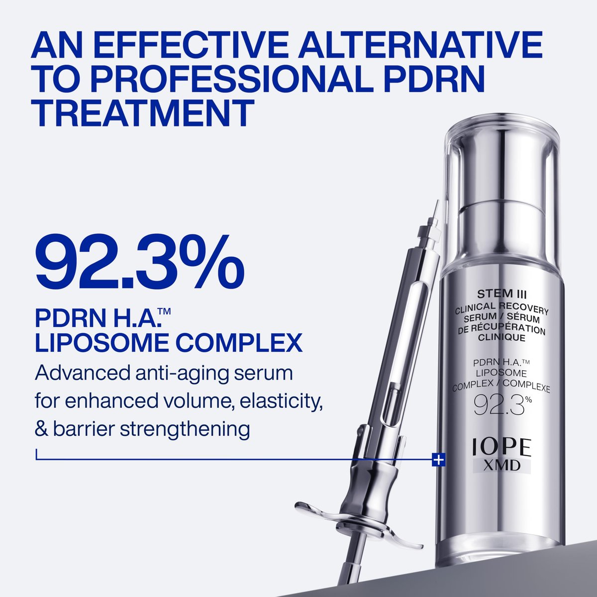 IOPE XMD Stem III Clinical Recovery Serum - Professional PDRN Treatment-Level Results - Visibly Firms, Plumps Volume, and Refines Pores - with Hyaluronic Acid - 1.01 fl. oz. Avelisse