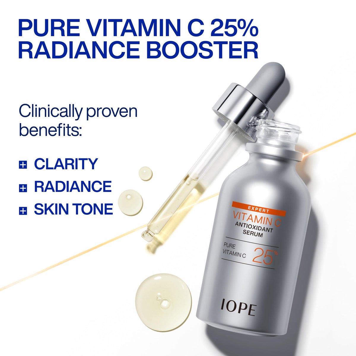 IOPE Expert Vitamin C 25% Antioxidant Serum - 25% Pure Vitamin C for Even Skin Tone, Radiance & Smooth Texture with 5 Antioxidants and PHA - 0.77 fl. oz. Avelisse