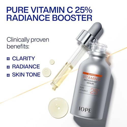 IOPE Expert Vitamin C 25% Antioxidant Serum - 25% Pure Vitamin C for Even Skin Tone, Radiance & Smooth Texture with 5 Antioxidants and PHA - 0.77 fl. oz. Avelisse