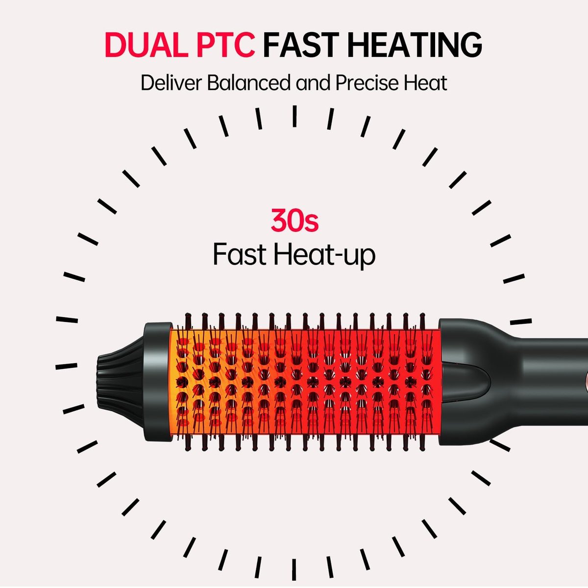 Hahahope 1.5 Inch Thermal Brush - Heated Round Brush for Blowout Look with Negative Ions & Ceramic, 30s Fast Heating Curling Iron with 10 Temperature Settings for Volumizing, Travel Hair Styling Tool Avelisse
