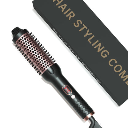 Hahahope 1.5 Inch Thermal Brush - Heated Round Brush for Blowout Look with Negative Ions & Ceramic, 30s Fast Heating Curling Iron with 10 Temperature Settings for Volumizing, Travel Hair Styling Tool Avelisse