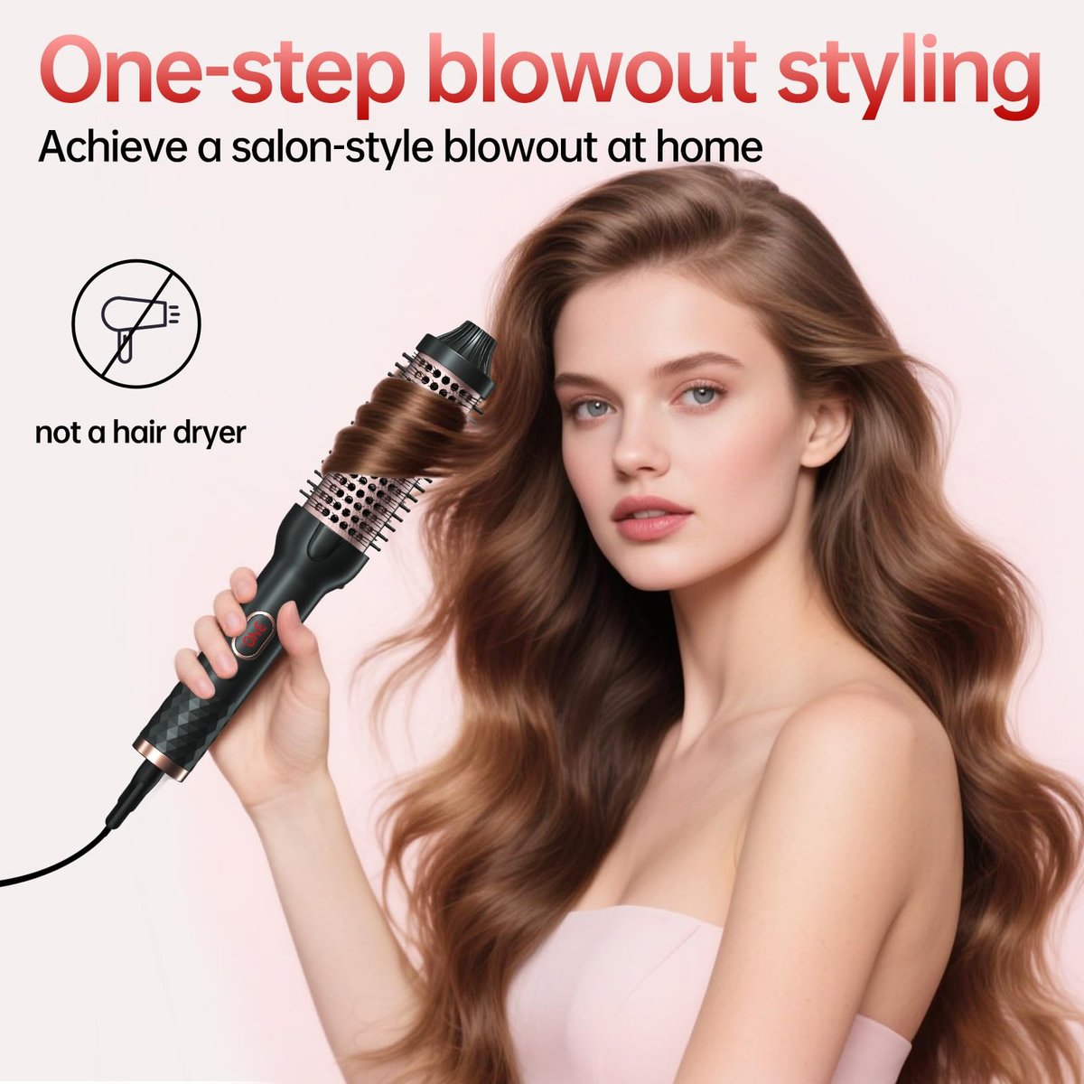 Hahahope 1.5 Inch Thermal Brush - Heated Round Brush for Blowout Look with Negative Ions & Ceramic, 30s Fast Heating Curling Iron with 10 Temperature Settings for Volumizing, Travel Hair Styling Tool Avelisse