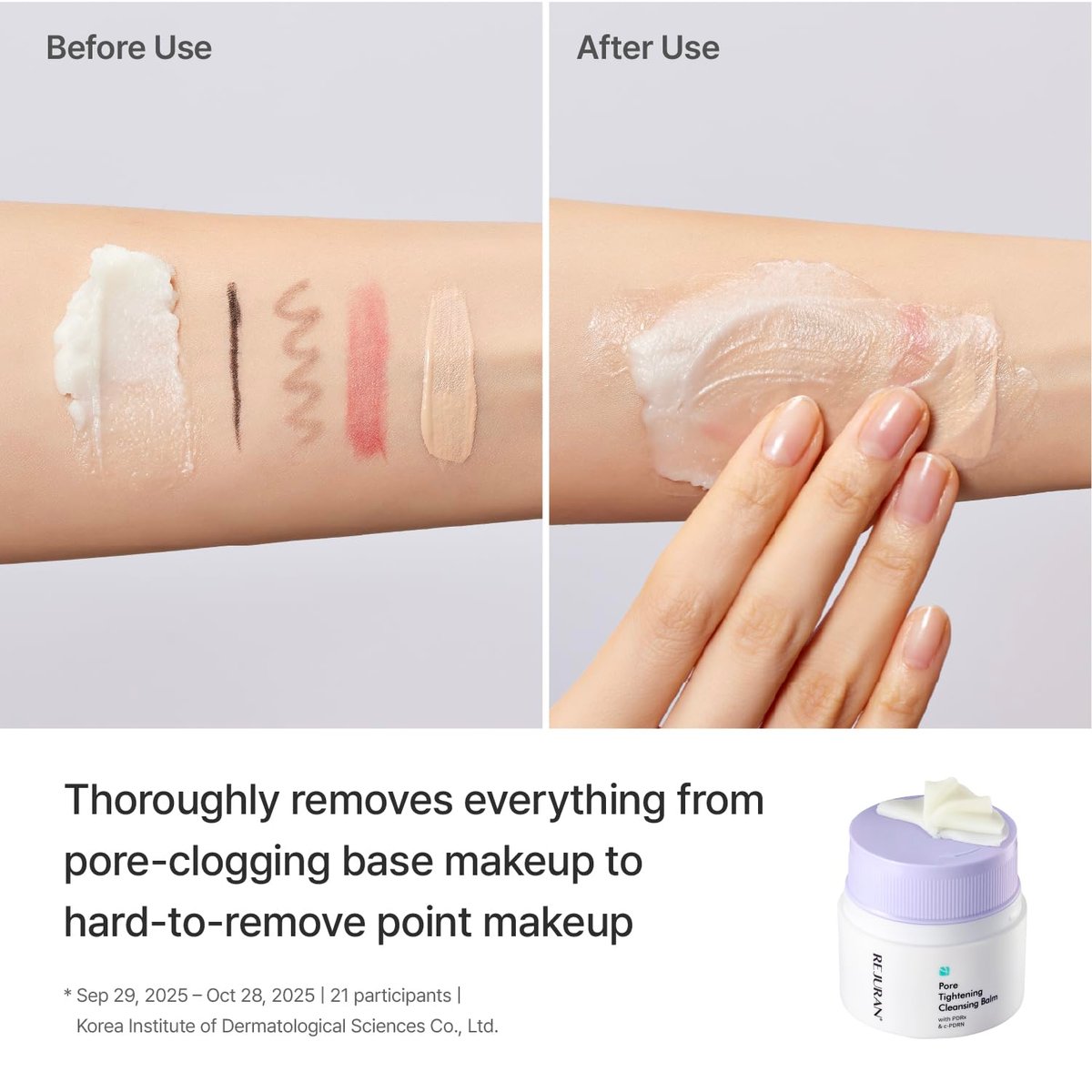REJURAN Pore Tightening Cleansing Balm with PDRx & c-PDRN – 50ml Deep Makeup & Blackhead Remover, Salmon DNA & Tannin Complex, 3-Step Transforming Balm, Fragrance-Free Avelisse