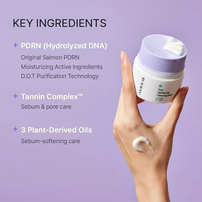 REJURAN Pore Tightening Cleansing Balm with PDRx & c-PDRN – 50ml Deep Makeup & Blackhead Remover, Salmon DNA & Tannin Complex, 3-Step Transforming Balm, Fragrance-Free Avelisse