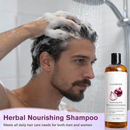 LEDeng Excalvo Shampoo - Rosemary Oil & Red Onion & Cinnamon Extract for Hair Growth, Stronger, Thicker, Longer Hair for Women & Men Avelisse