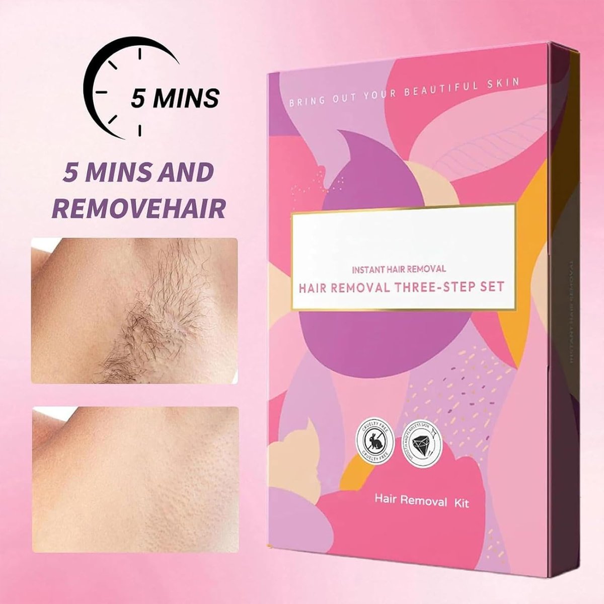 Ayland Gentle Painless Hair Remover Cream for Face - Hair Removal Trilogy Kit with Cream, Smoothing Gel & Hydration Lotion, Moisturizing Formula for All Skin Types, 1.7 Fl Oz Avelisse