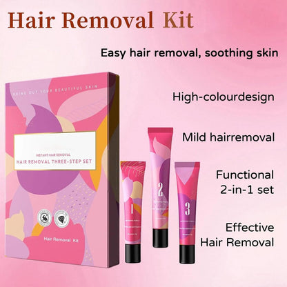 Ayland Gentle Painless Hair Remover Cream for Face - Hair Removal Trilogy Kit with Cream, Smoothing Gel & Hydration Lotion, Moisturizing Formula for All Skin Types, 1.7 Fl Oz Avelisse